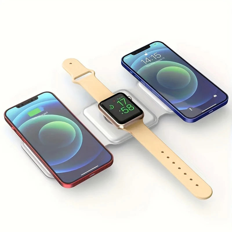 mobile phone watch three-in-one magnetic wireless charging magsafe two-way charging folding stand wireless charger